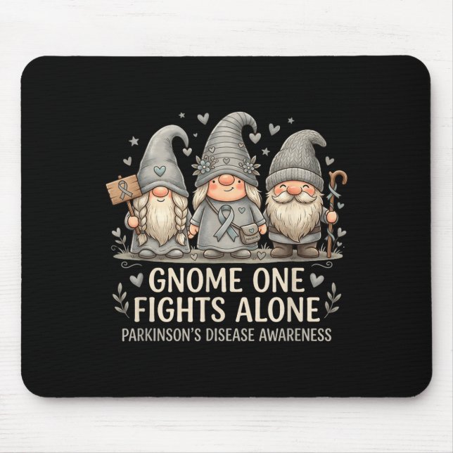 Gnome one fights alone parkinson's disease mouse pad (Front)