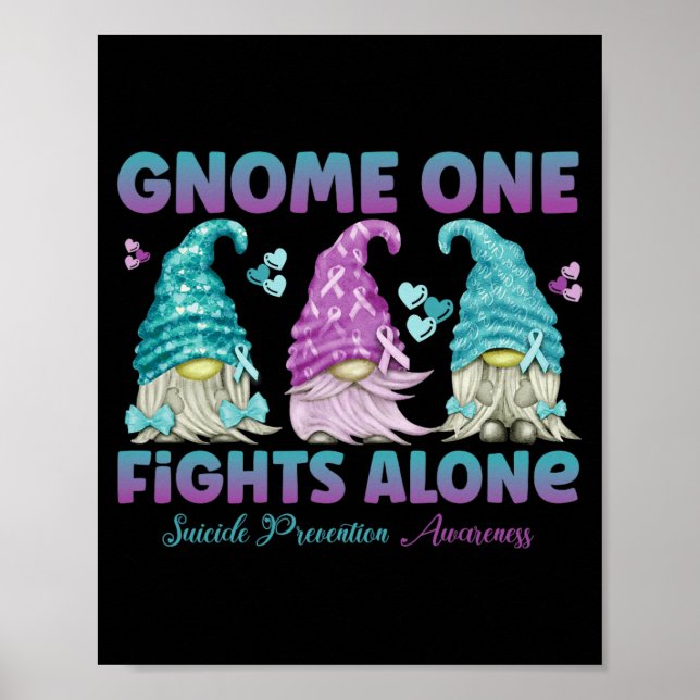 Gnome One Fights Alone Prevention Awareness Poster (Front)