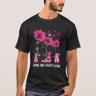 Gnome One Fights Alone Ribbon Breast Cancer Awaren T-Shirt