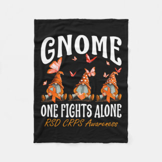 Gnome One Fights Alone Rsd Crps Awareness  Fleece Blanket