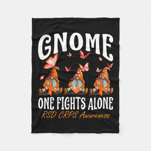 Gnome One Fights Alone Rsd Crps Awareness  Fleece Blanket (Front)