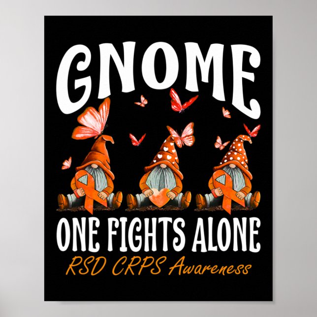 Gnome One Fights Alone Rsd Crps Awareness  Poster (Front)