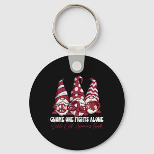 Gnome One Fights Alone Sickle Cell Awareness Month Key Ring