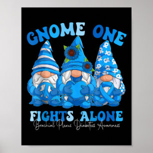 Gnome One Fights Alone We Wear Blue For Diabetes A Poster