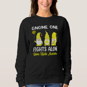 Gnome One Fights Alone Yellow Ribbon Spina Bifida Sweatshirt