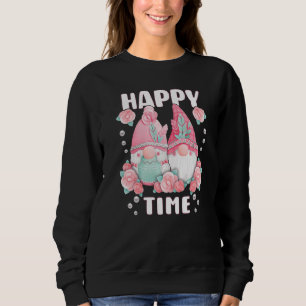 Gnome pair with roses pink garden gnomes with rose sweatshirt