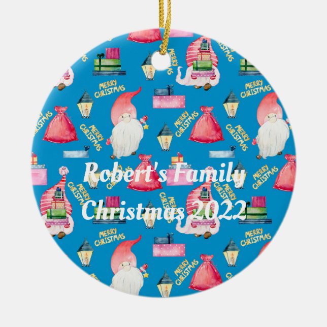 Gnome Personalised Ceramic Ornament (Front)