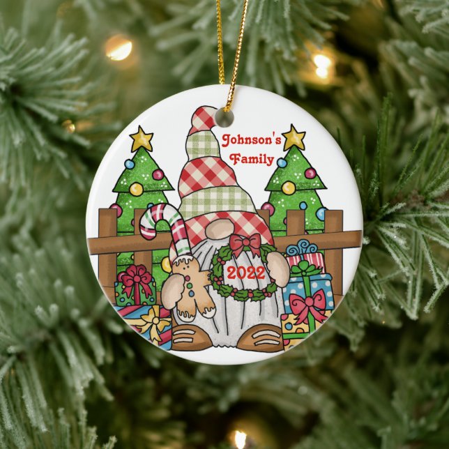 Gnome personalised ceramic ornament (Tree)