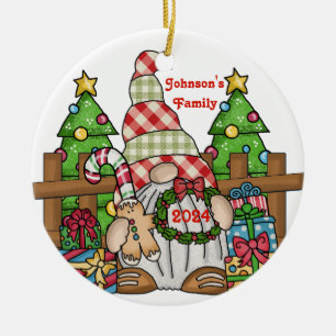 Gnome personalised ceramic ornament