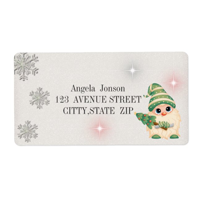 Gnome,Pine Tree,Glitter Snowflakes (Front)