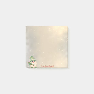 Gnome Pine Tree Gold Holiday Post-it Notes