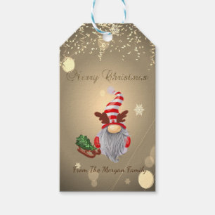 Gnome Pine Tree Sleigh Confetti Gift Tags