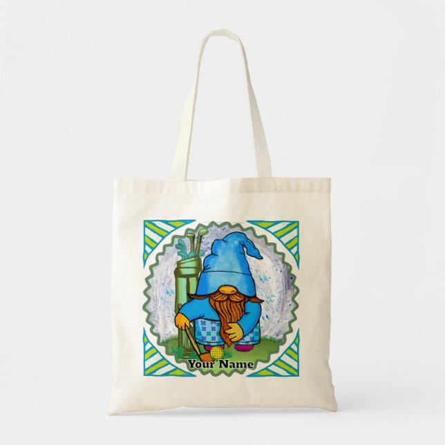 Gnome playing golf  tote bag (Front)