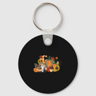 Gnome Pumpkin Spice Thankful Thanksgiving Autumn F Key Ring
