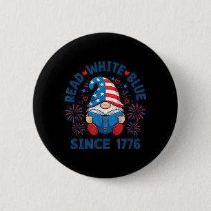 Gnome Read White Blue Since 1776 Books 6 Cm Round Badge