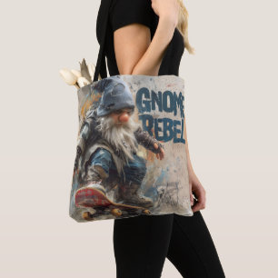 Gnome Rebel skateboarding graphic artwork Tote Bag