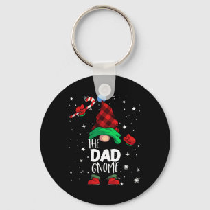 Gnome Red Buffalo Plaid Matching Family Christmas Key Ring