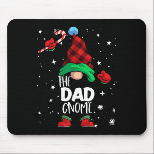 Gnome Red Buffalo Plaid Matching Family Christmas Mouse Pad