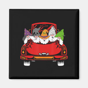 Gnome Riding Car Lazy Halloween Costume Ghost Witc Magnet