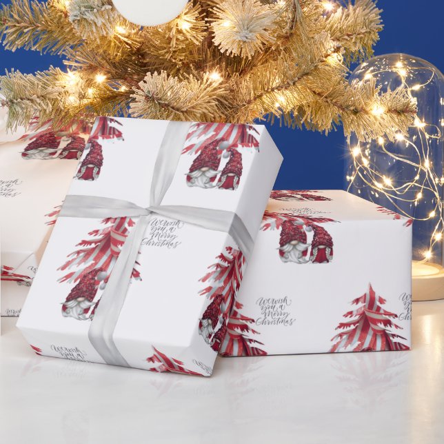 Gnome Santa & Mrs. Claus Wrapping Paper (Holidays)