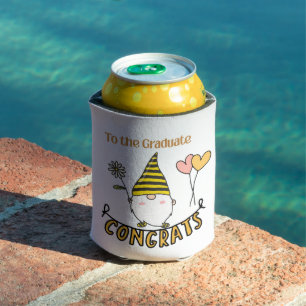 Gnome Saying Congratulations Graduate on a Can Cooler