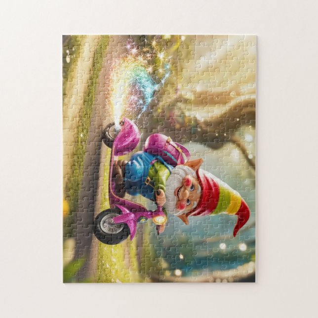 Gnome Scootin’ Jigsaw Puzzle (Vertical)