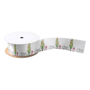 Gnome Seasons Greetings Satin Ribbon