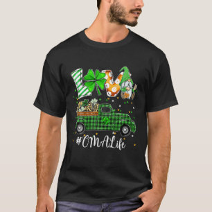 Gnome Shamrock Truck Love CMA Life Nurse Fun St Pa T-Shirt