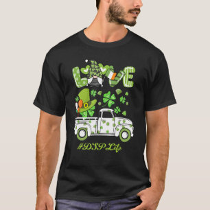 Gnome Shamrock Truck Love Dsp Life St Patrick S Da T-Shirt