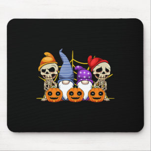 Gnome Skeleton Lazy Halloween Costume Cute Pumpkin Mouse Pad