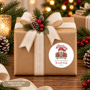 Gnome Snow Globe Believe in the Magic Personalised Classic Round Sticker