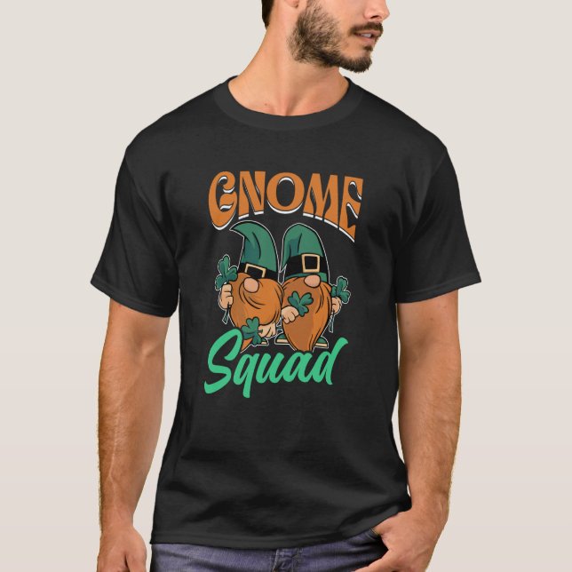 Gnome Squad Ireland Green St Patricks Day Irish Te T-Shirt (Front)