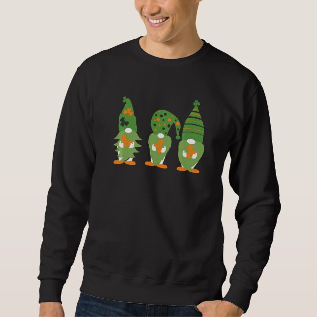 Gnome St Patricks Day For Friends Shamrock Mens Wo Sweatshirt (Front)
