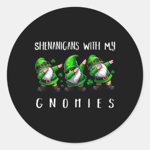 Gnome St. Patricks Day Gnomes Shenanigans Celebrat Classic Round Sticker
