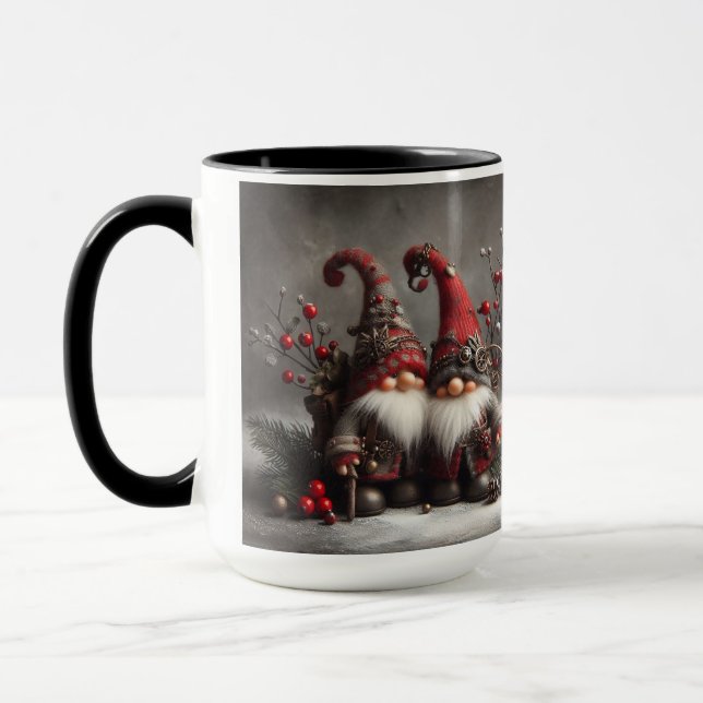 Gnome SteamPunk Christmas Coffee Mug Cup (Left)