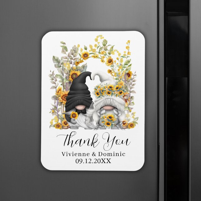 Gnome Sunflowers Wedding Thank You  Magnet (Gnome Sunflowers Wedding Thank You Magnet
)