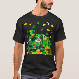 Gnome Sunglasses Driving Garbage Truck Patricks Da T-Shirt