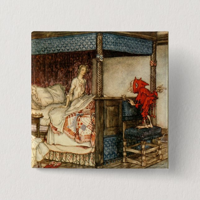 Gnome Surprise by Arthur Rackham 15 Cm Square Badge (Front)