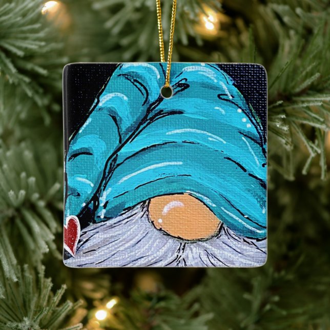Gnome Sweet Gnome Ceramic Ornament (Tree)