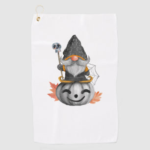 gnome thanksgiving halloween   golf towel