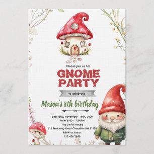 Gnome theme party invitation