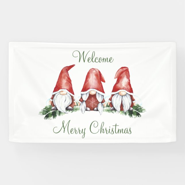 Gnome Themed Holiday Banner (Horizontal)