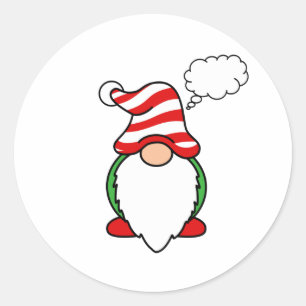 Gnome Thought Bubble Classic Round Sticker