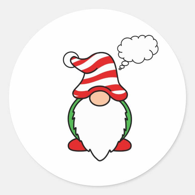 Gnome Thought Bubble Classic Round Sticker (Front)