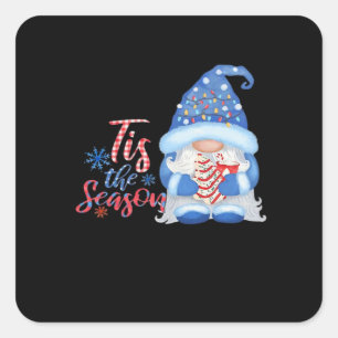 Gnome Tis The Season Square Sticker