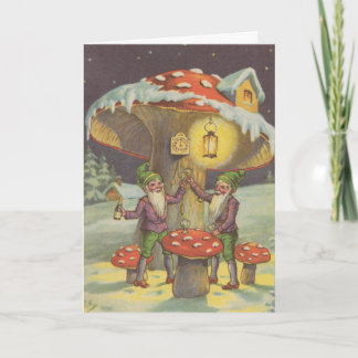 Gnome Toasting to the New Year Greeting Card
