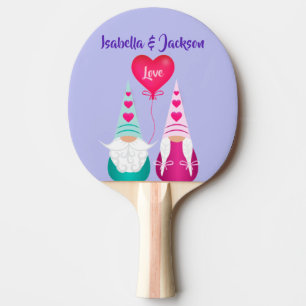 Gnome Toss Valentine's Day Ping Pong Paddle