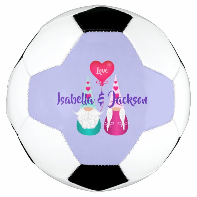 Gnome Toss Valentine's Day Soccer Ball (Front)