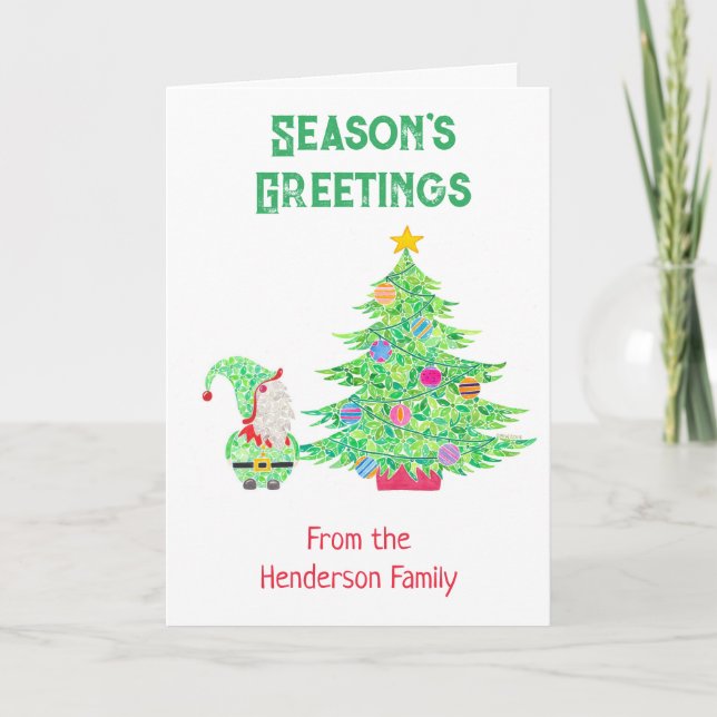 Gnome under the Christmas Tree Card (Front)