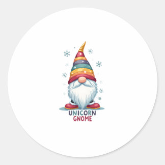 Gnome Unicorn Shirt Family Matching Group Christma Classic Round Sticker